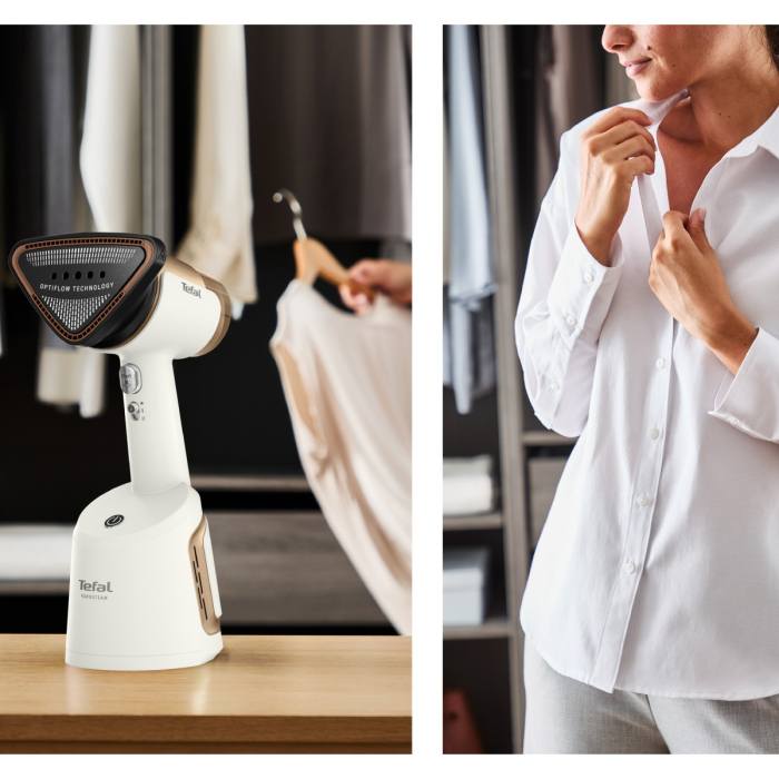 Aparat de calcat vertical cu abur Tefal AeroSteam DT9820F0, 1400W, functie de aspirare cu 3 niveluri, recipient apa detasabil 130 ml, autonomie 7  [6]