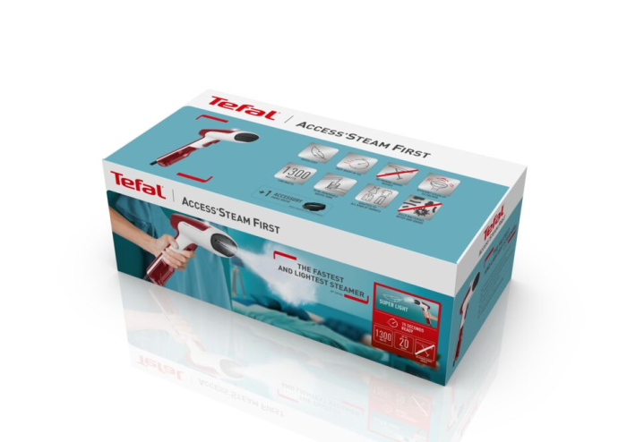 Aparat de calcat vertical Tefal Access Steam First DT6132E0, 1300W, cu abur 20 g/min, rezervor 70 ml si oprire automata, ideal pentru netezirea rap [12]