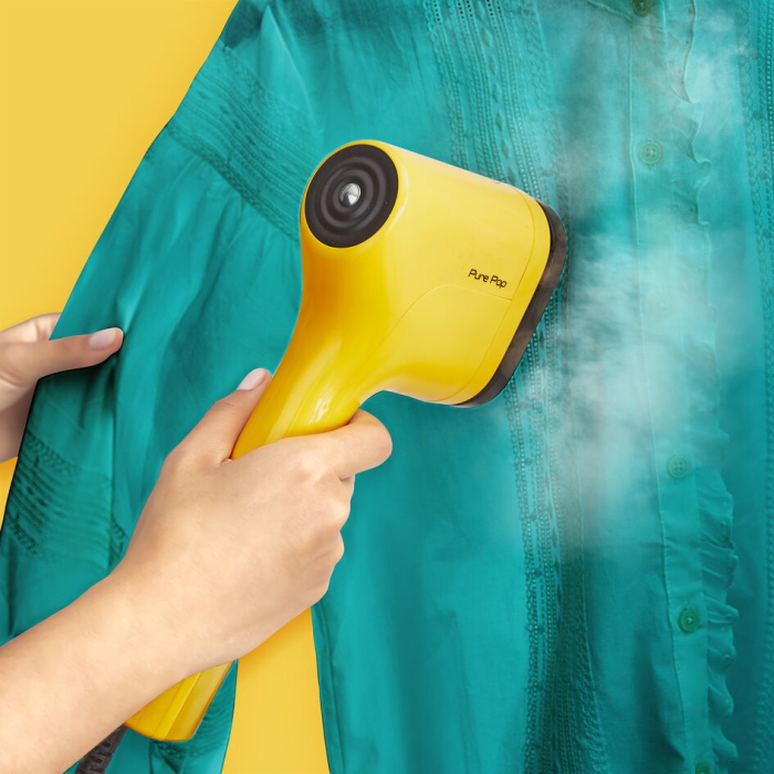 Aparat de calcat vertical Tefal  PURE POP YELLOW DT2026E1, 1300W, 20 g/min, 70 ml, Auto-Off, pad reversibil, galben [13]