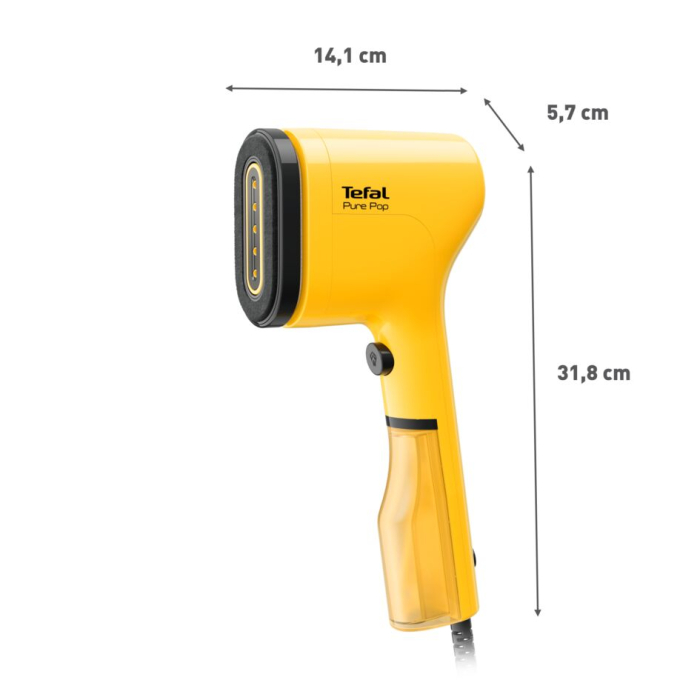 Aparat de calcat vertical Tefal  PURE POP YELLOW DT2026E1, 1300W, 20 g/min, 70 ml, Auto-Off, pad reversibil, galben [8]