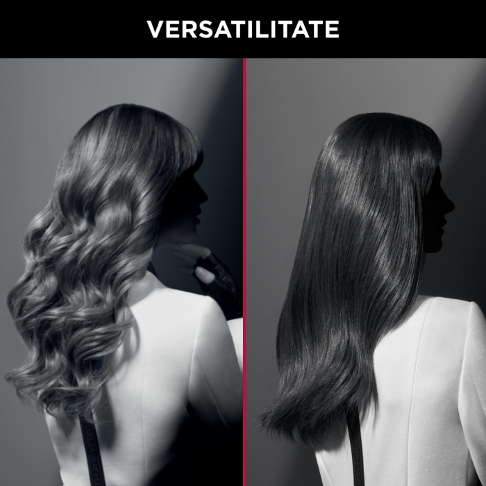 Aparat de coafat multifunctional 3 in 1 Rowenta x Karl Lagerfeld Fashion Stylist CF451LF0, 66 W, temperatura reglabila 170-200 °C, varf rece, generator de ioni, negru & rosu [6]