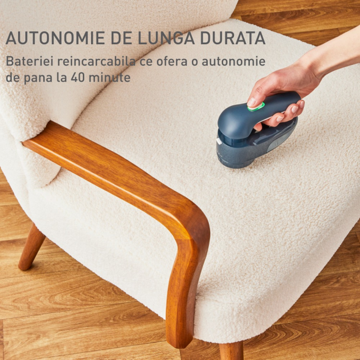 Aparat de curatat scame Tefal JB7002E0, cutit cu 3 lame din inox, 2 inaltimi de taiere, autonomie 40 minute, maner pliabil, perie pentru cura [7]