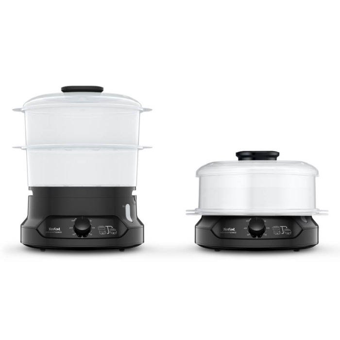 Aparat de gatit cu aburi Tefal MiniCompact VC139810, 800W, capacitate 6L, preparare 2 retete simultan, 2 compartimente, timer 60 minute, indicator niv [3]