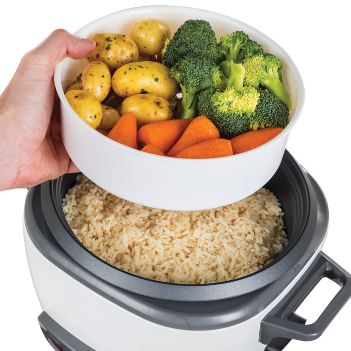 Aparat de gatit orez Russell Hobbs, capacitate mare, vas antiaderent, functie mentinere cald, indicator luminos, alb [2]