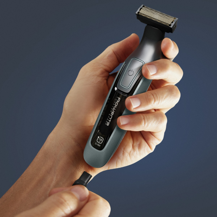 Aparat de tuns barba Rowenta Forever Sharp Comfort TN6044E0, lame din inox, utilizare fara fir, autonomie de pana la 120 min, accesoriu Skin Comfort, negru & verde [13]