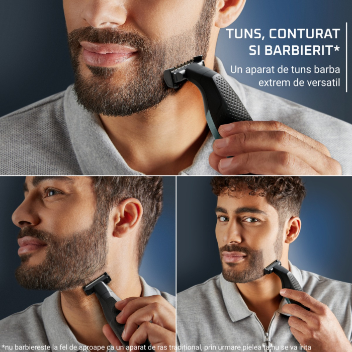 Aparat de tuns barba Rowenta Forever Sharp Comfort TN6044E0, lame din inox, utilizare fara fir, autonomie de pana la 120 min, accesoriu Skin Comfort, negru & verde [8]