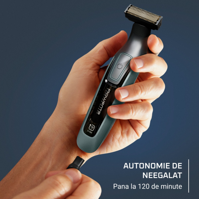 Aparat de tuns barba Rowenta Forever Sharp Comfort TN6044E0, lame din inox, utilizare fara fir, autonomie de pana la 120 min, accesoriu Skin Comfort, negru & verde [7]