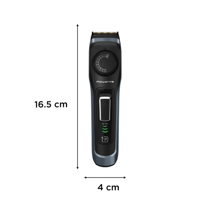 Aparat de tuns barba Rowenta Virtuo TN3804E0, autonomie 180 minute, lame cu invelis de titan, lame din inox, 6500 rpm, negru & albastru [2]