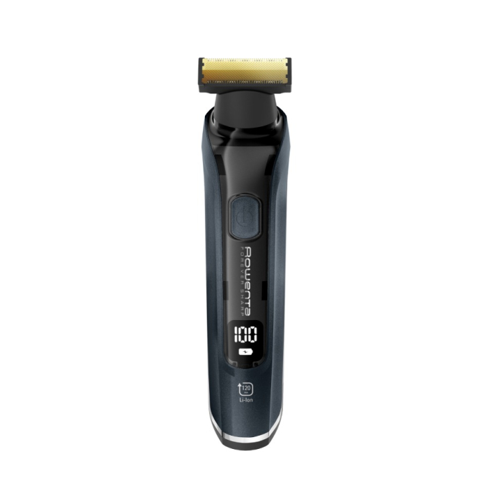 Aparat de tuns, conturat si barbierit Rowenta Forever Sharp Ultimate TN6204E0, lame din inox, invelis din titan, 8000 rpm, autonomie de pana la 120 minute, negru & albastru [3]