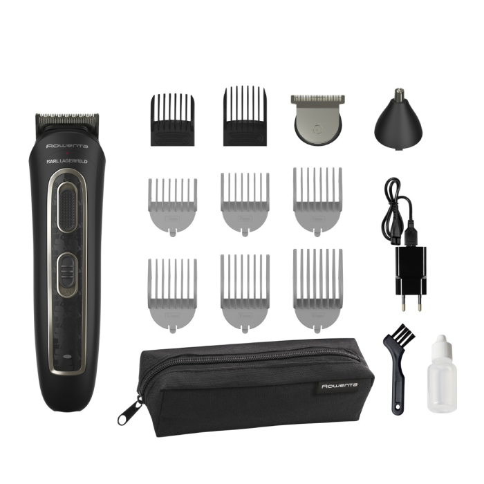 Aparat de tuns multifunctional Rowenta x Karl Lagerfeld Trim & Style 12 in 1 TN911LF0, Tehnologia Wet & Dry, autonomie pana la 120 minute [2]