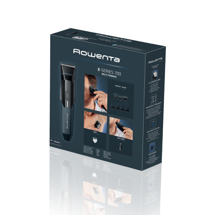 Aparat de tuns multifunctional Rowenta X Series 700 11 in 1 TN9610E0, 7500 RPM, autonomie 270 minute, lame din inox, 7 piepteni, tehnologie Wet & Dry, incarcare rapida, geanta pentru depozitare, negru [10]