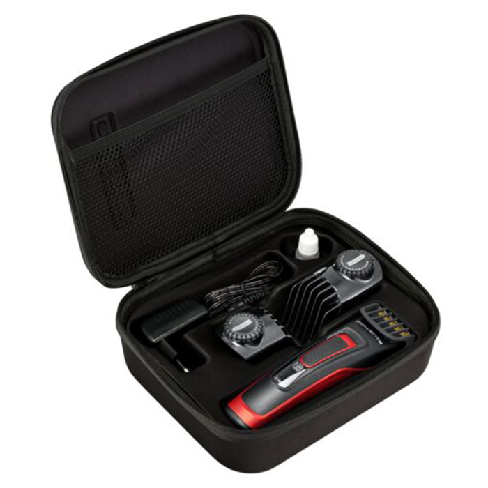 Aparat de tuns parul Rowenta  Advancer TN5221F4, autonomie 120min, încarcare rapida, 3 piepteni, 45 de lungimi de taiere, lame cu tehnologie de auto-ascutire, negru&rosu [2]