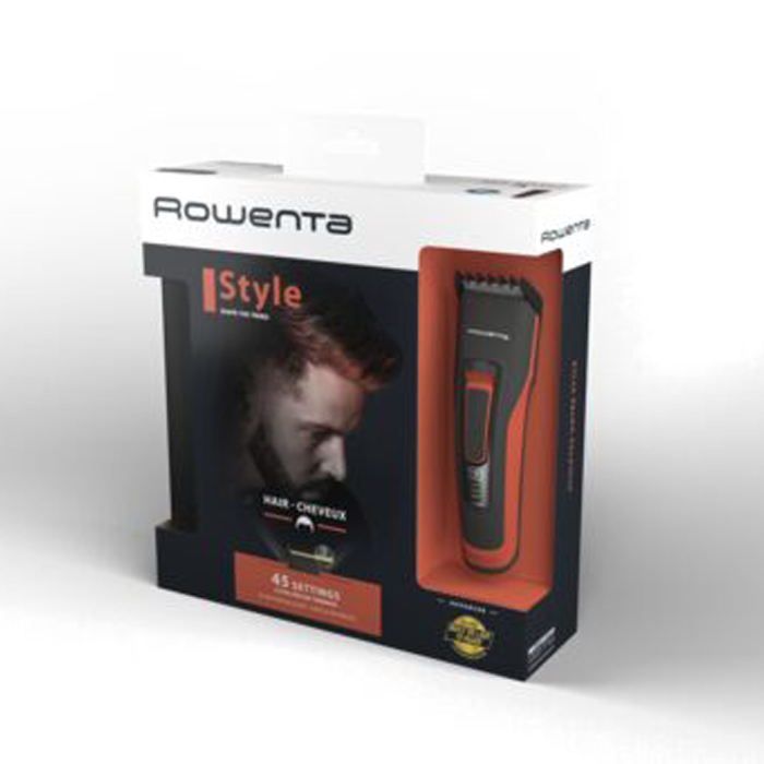 Aparat de tuns parul Rowenta  Advancer TN5221F4, autonomie 120min, încarcare rapida, 3 piepteni, 45 de lungimi de taiere, lame cu tehnologie de auto-ascutire, negru&rosu [6]