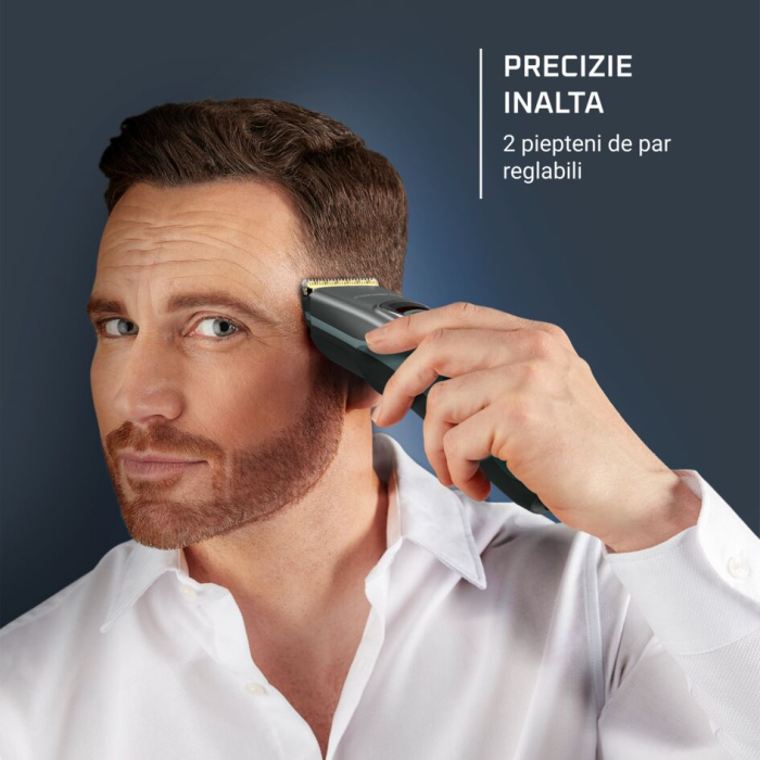 Aparat de tuns parul si barba Rowenta Advancer TN5224E0, autonomie 120 min, 2 piepteni reglabili, pana la 29 de lungimi, 0.5 - 30 mm, setare precizie 1 mm, indicator baterie LED, husa inclusa, negru [8]