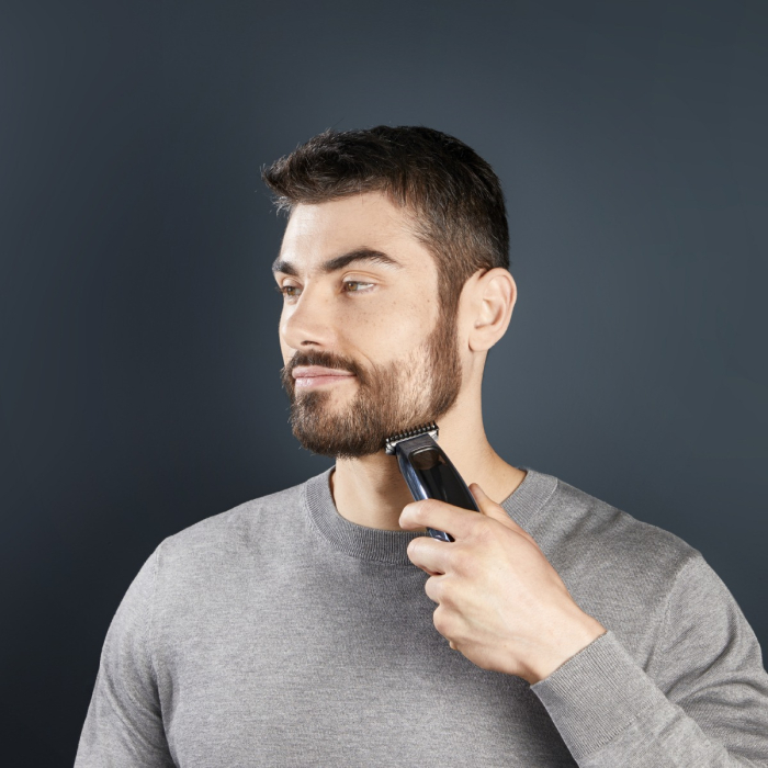 Aparat de tuns pentru contur si detalii Rowenta Barber Experience TN1851E0, lame inox, 6500 rpm, autonomie 90 minute, 0.5 - 5 mm,incarcare rapida, negru & gri [11]