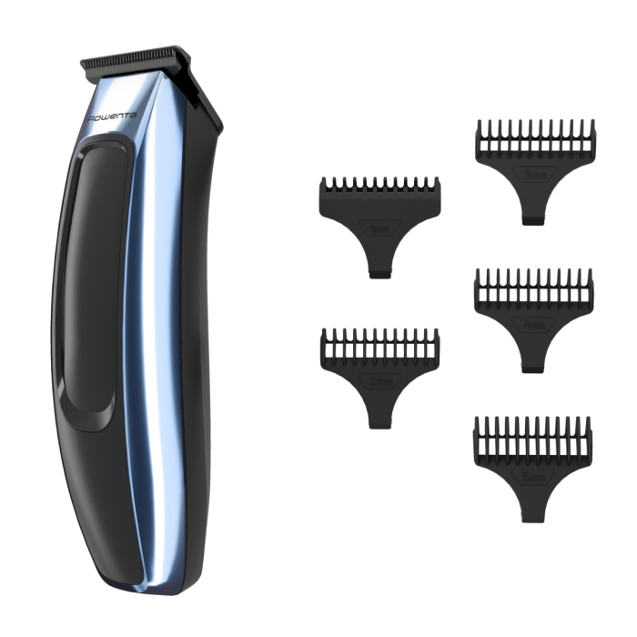 Aparat de tuns pentru contur si detalii Rowenta Barber Experience TN1851E0, lame inox, 6500 rpm, autonomie 90 minute, 0.5 - 5 mm,incarcare rapida, negru & gri [3]
