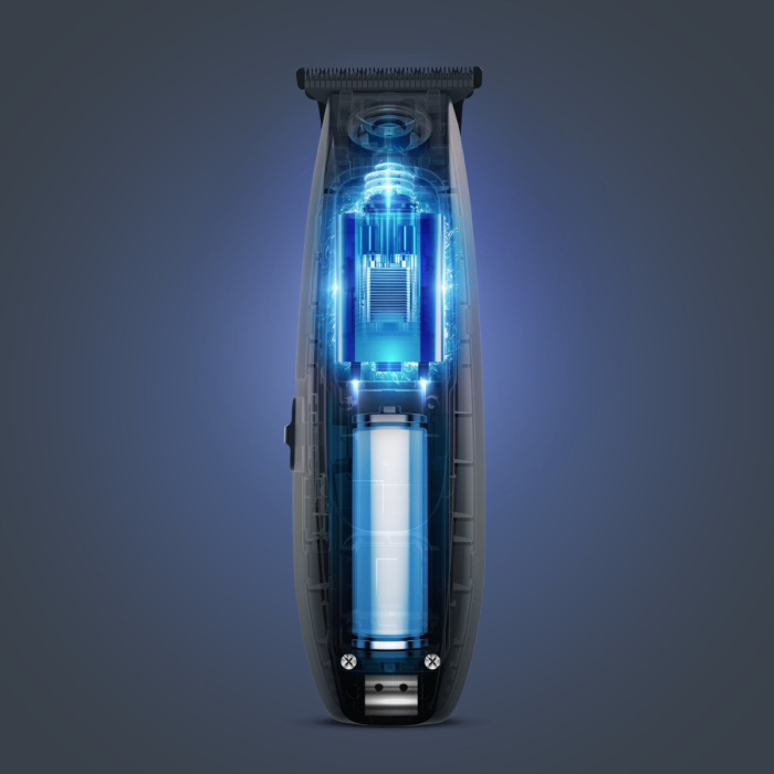 Aparat de tuns pentru contur si detalii Rowenta Barber Experience TN1851E0, lame inox, 6500 rpm, autonomie 90 minute, 0.5 - 5 mm,incarcare rapida, negru & gri [8]