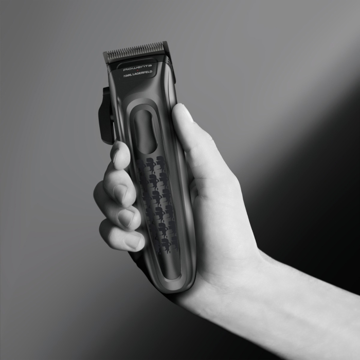 Aparat de tuns Rowenta x Karl Lagerfeld Barber Experience TN155LE0, 6500 rpm, autonomie 150 min, 6 piepteni ficsi, 6 piepteni fade, lame inox, indicator LED, baza de incarcare, negru & gri [5]