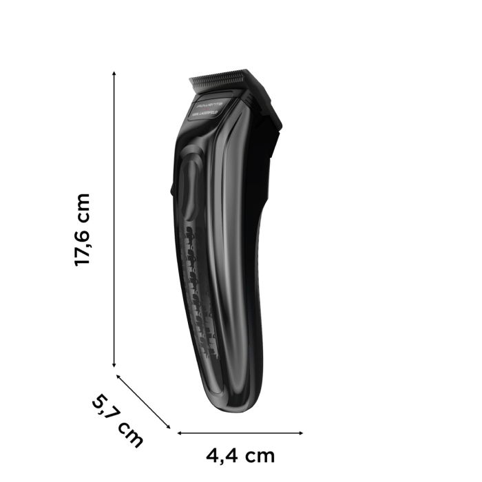Aparat de tuns Rowenta x Karl Lagerfeld Barber Experience TN155LE0, 6500 rpm, autonomie 150 min, 6 piepteni ficsi, 6 piepteni fade, lame inox, indicator LED, baza de incarcare, negru & gri [4]