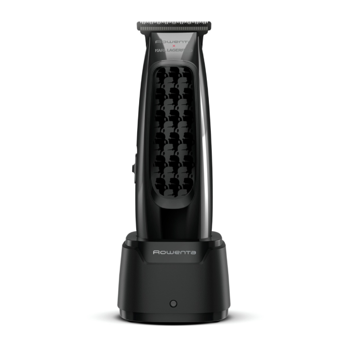 Aparat de tuns Rowenta x Karl Lagerfeld Barber Experience TN185LE0, 6500 rpm, autonomie 90 min, 5 piepteni ficsi, lame inox, baza de incarcare, indicator LED, negru & gri [2]