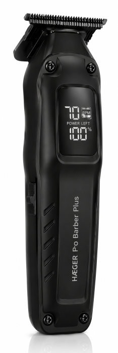 Aparat de tuns si trimmer HAEGER Pro Barber Plus, set 2 in 1, display LED, 10 piepteni, USB-C, Negru [5]