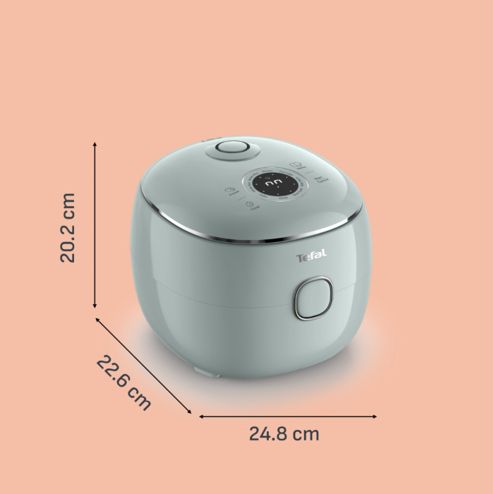 Aparat multifunctional de gatit orez Tefal Pop RK5354E0, 350 W, capacitate 0.7 L, 8 programe, tehnologie digitala, functie mentinere la cald, verde [14]