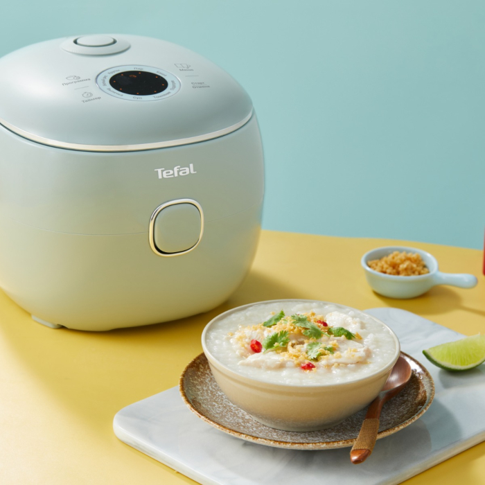 Aparat multifunctional de gatit orez Tefal Pop RK5354E0, 350 W, capacitate 0.7 L, 8 programe, tehnologie digitala, functie mentinere la cald, verde [2]