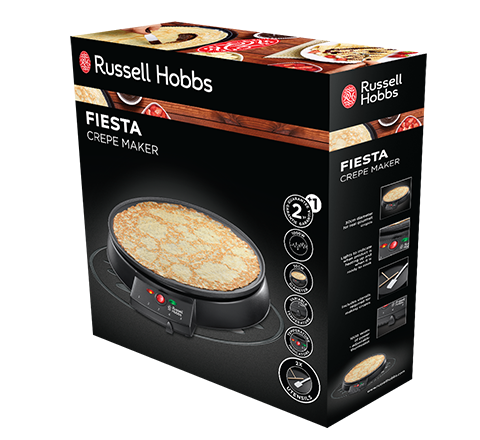 Aparat pentru preparat clatite Russell Hobbs Fiesta, suprafata antiaderenta, indicator luminos, incalzire rapida, rosu [2]