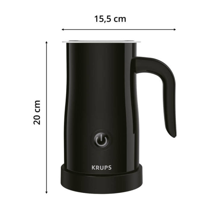 Aparat pentru spumat laptele Krups XL100810, 150 ml, 500 W, baza rotativa, invelis antiaderent, Negru [6]