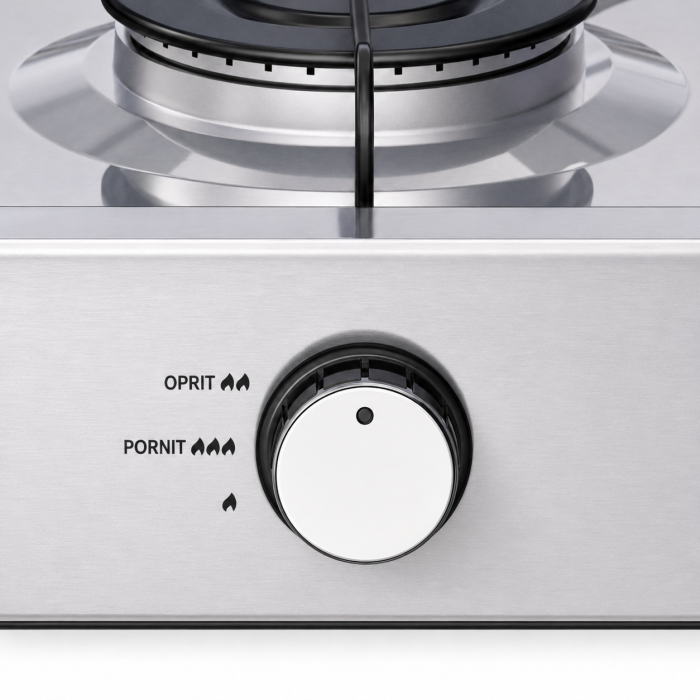 Aragaz portabil cu 2 arzatoare HAEGER DOUBLE COOK, anticoroziv, aluminiu, Dimensiuni 580x295x115mm, Suprafata emailata usor de curatat, Manere decorative inox, Argintiu [4]