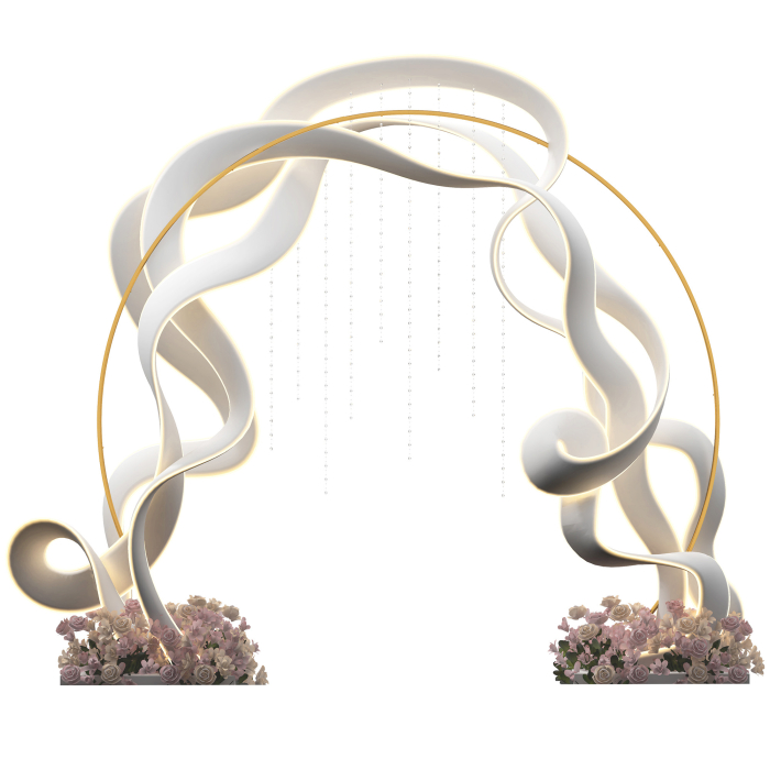  Arc Auriu din Otel - Suport pentru Baloane si Plante Cataratoare pentru Ceremonii, Evenimente si Zile de Nastere [9]