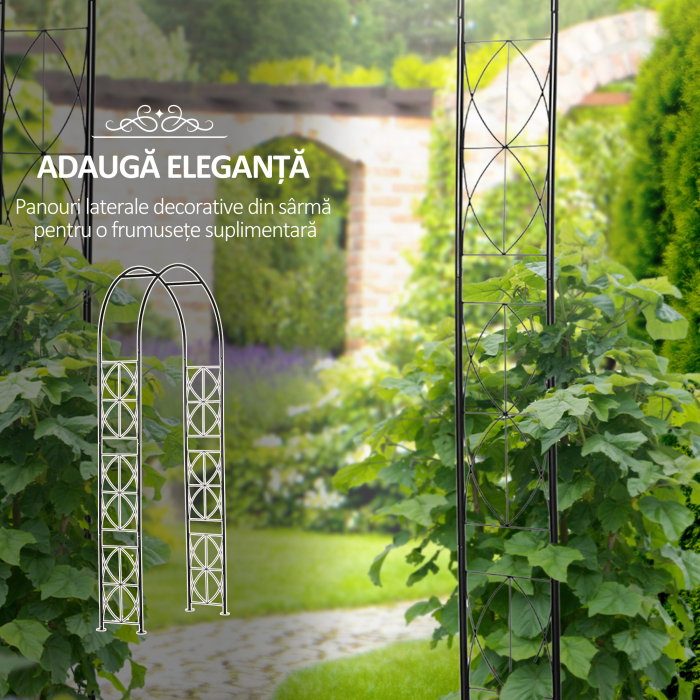  Arc pentru Trandafiri si Plante Caţaratoare din Otel, Arc de Gradina ca Suport pentru Plante si Decoratiuni [6]