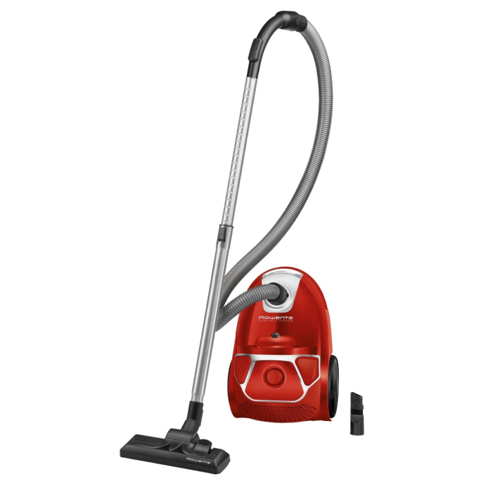 Aspirator cu sac Rowenta Compact Power parquet RO3923EA, 750W, Clasa A, Tub telescopic din metal, Sac Hygiene+, Rosu [4]