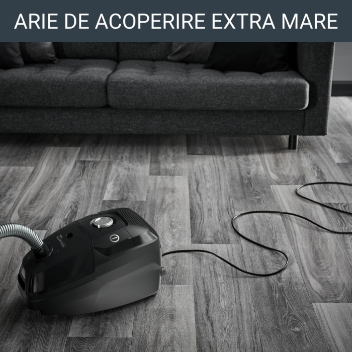 Aspirator cu sac Rowenta Green Force Max Silence RO6136EA, 750 W, 70% plastic reciclat, 3 niveluri de filtrare, sac Hygiene+, Negru/argintiu  [3]