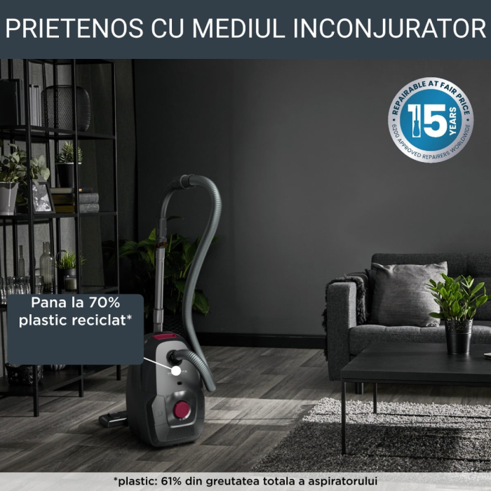 Aspirator cu sac Rowenta RO4933EA, 900W, Clasa A, 75 dB, 4.5 L, Negru [2]
