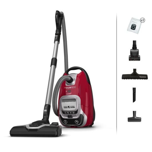 Aspirator cu sac Rowenta Silence Force 5* RO7473EA, motor Effitech, 400W, accesorii Animal Care, 3 niveluri de filtrare, Rosu [1]