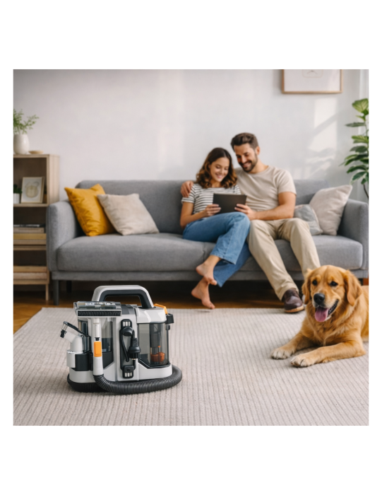 Aspirator cu spalare prin injectie-extractie HAEGER MAGIC CLEAN 750, Putere 750W, Rezervor dublu 1080ml/850ml, compact, Functie auto curatare, pentru covoare, canapele, tapiterie, Alb [7]