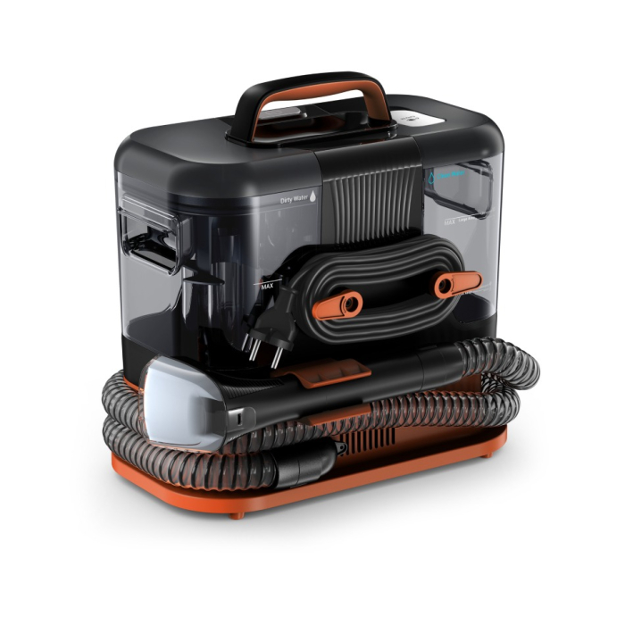 Aspirator cu spalare Rowenta Clean IT IN5011F0, 400W, rezervor apa & detergent 1.8L, rezervor apa murdara 1.5L, functie autocuratare, accesoriu spatii inguste, detergent inclus, portocaliu & negru [2]