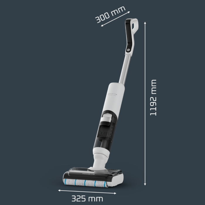 Aspirator cu spalare Rowenta X-Clean 5 Pro GZ5435E0, 250 W, 530 RPM, pana la 50 min autonomie, ecran LED, functie uscare & autocuratare, tehnologie anti-incalcire, compatibil cu detergenti, alb & negr [10]