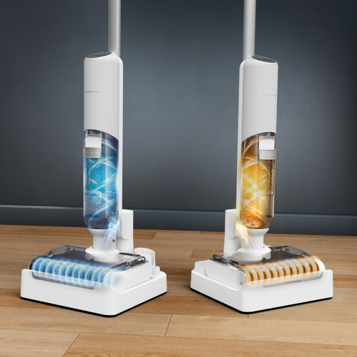 Aspirator cu spalare Rowenta X-Clean 5 Pro GZ5435E0, 250 W, 530 RPM, pana la 50 min autonomie, ecran LED, functie uscare & autocuratare, tehnologie anti-incalcire, compatibil cu detergenti, alb & negr [2]