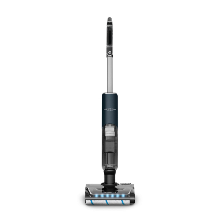 Aspirator cu spalare Rowenta X-Clean 7 GZ5735E0, 250 W, 530 RPM, pana la 50 min autonomie, ecran LED, functie uscare & autocuratare, baza de incarcare, verde & gri [17]
