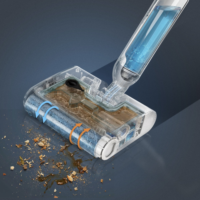 Aspirator cu spalare Rowenta X-Wash GZ1032E0, 370 RPM, pana la 40 min autonomie, aspirare umeda si uscata, 2 moduri, design flexibil 180°, rola motor [12]