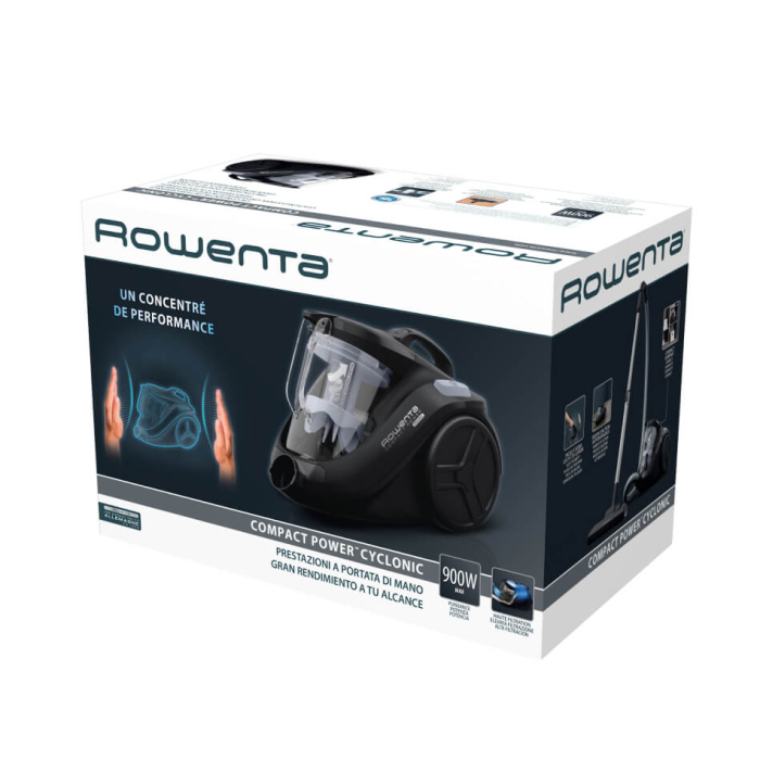 Aspirator fara sac Rowenta Compact Power Cyclonic RO3725EA, 750W, recipient praf 1.5L, 3 niveluri de filtrare, tub metalic telescopic, duza spatii inguste, duza tapiterie, negru [11]