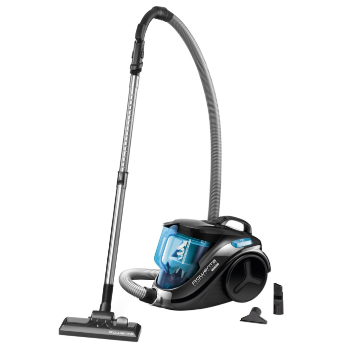 Aspirator fara sac Rowenta Compact Power RO3731, 750 W, 1.5 l, filtru de inalta eficienta, raza de operare 8.8 m, Negru/Albastru [6]