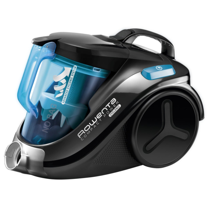 Aspirator fara sac Rowenta Compact Power RO3731, 750 W, 1.5 l, filtru de inalta eficienta, raza de operare 8.8 m, Negru/Albastru [9]