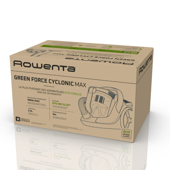 Aspirator fara sac ROWENTA Green Force Cyclonic Max RO7B11EA, 750 W, recipient de praf 2.5 L, filtrare tip HEPA, design eco, negru & albastru [13]
