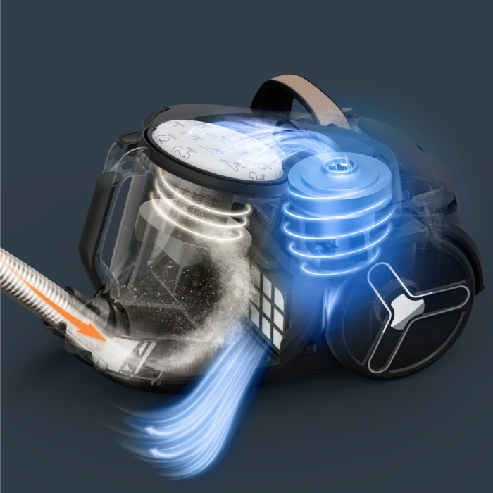 Aspirator fara sac Rowenta Silence Force Cyclonic 8 RO7C44E0, 900 W, recipient praf 2.5 L, nivel zgomot 66 dB, raza de actiune 9 m, filtrare HEPA 99.9 [2]