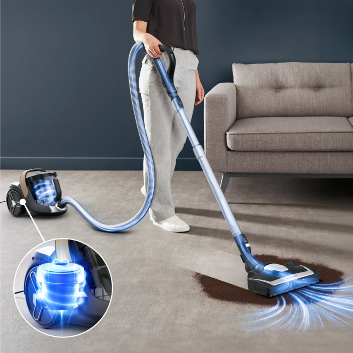 Aspirator fara sac Rowenta Silence Force Cyclonic 8 RO7C44E0, 900 W, recipient praf 2.5 L, nivel zgomot 66 dB, raza de actiune 9 m, filtrare HEPA 99.9 [4]