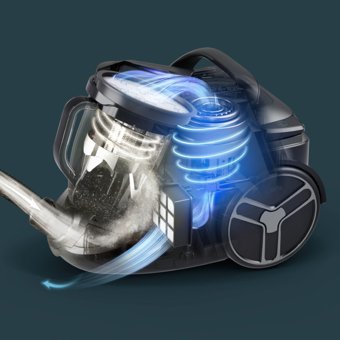 Aspirator fara sac Rowenta Silence Force Cyclonic Effitech® RO7935EA, 500 W, recipient pentru praf 2.5 L, 3 niveluri de filtrare, negru [5]
