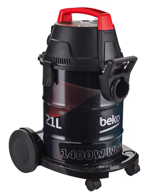 Aspirator umed-uscat Beko VCW41314WI, multifunctional, 1700 W, 21 L, rezervor inox, functie suflare, negru/rosu [4]